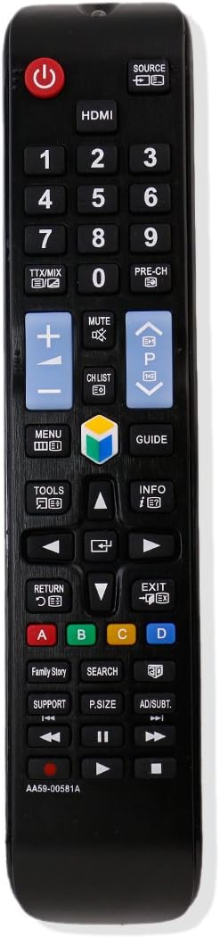 ReadyWired TV Remote Control for Samsung UN65JU7500, UN75ES9000, UN75F6300, UN75F6400