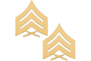 MEDALS OF AMERICA EST. 1976 Marine Corps Chevron Satin Gold SGT Sergeant E5 Pair