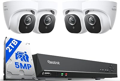 Reolink 8CH NVR PoE CCTV System 4x5MP Cameras 2TB HDD RLK8-520D4-5MP