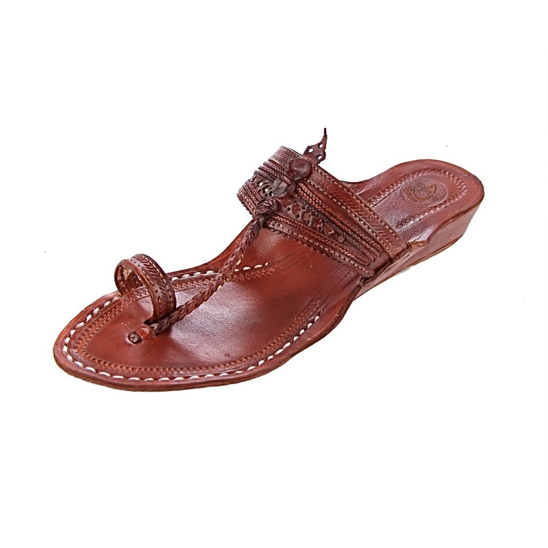 petal craft lovely fine braids and punching platform heel ladies kolhapuri chappal