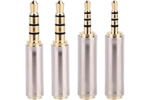 4pcs 2.5mm to 3.5mm & 3.5mm to 2.5mm Stereo/Mono Audio Adapters, Male-to-Female Stereo Audio Converter Jack Adapter for Headp