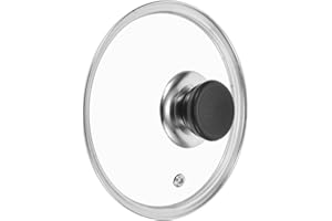 OSALADI 6.5-Inch Tempered Glass Cooking Lid with Splash Guard and Anti-Scald Handle for Frying Pans and