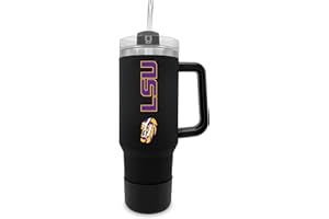 The Fanatic Group LSU 40oz. Tumbler with Handle and Straw - Black