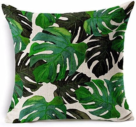 BlingBox Decorative Throw Pillows Case Cover Green Leaf Tropical Plant Cotton Linen Cushion Cover For Sofa Home Capa De Almofadas 45x45 - Style 2