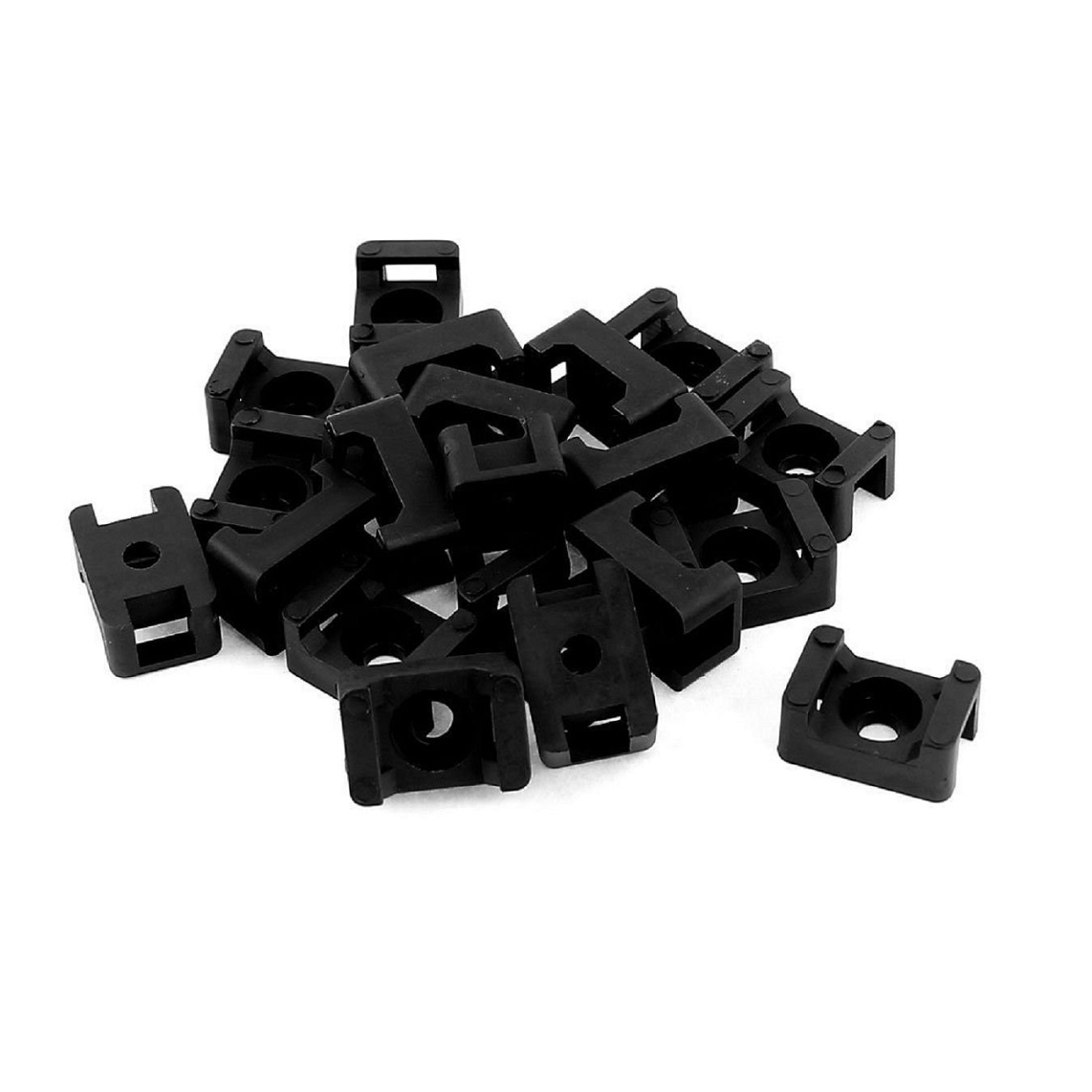 KafTon Cable Tie Cradle Black Natural Cable Tie Base Zip Tie Wrap Saddle Clip Holder Clamp Wire (17.8 x 12.7 x 8.2mm, Black) — image 1
