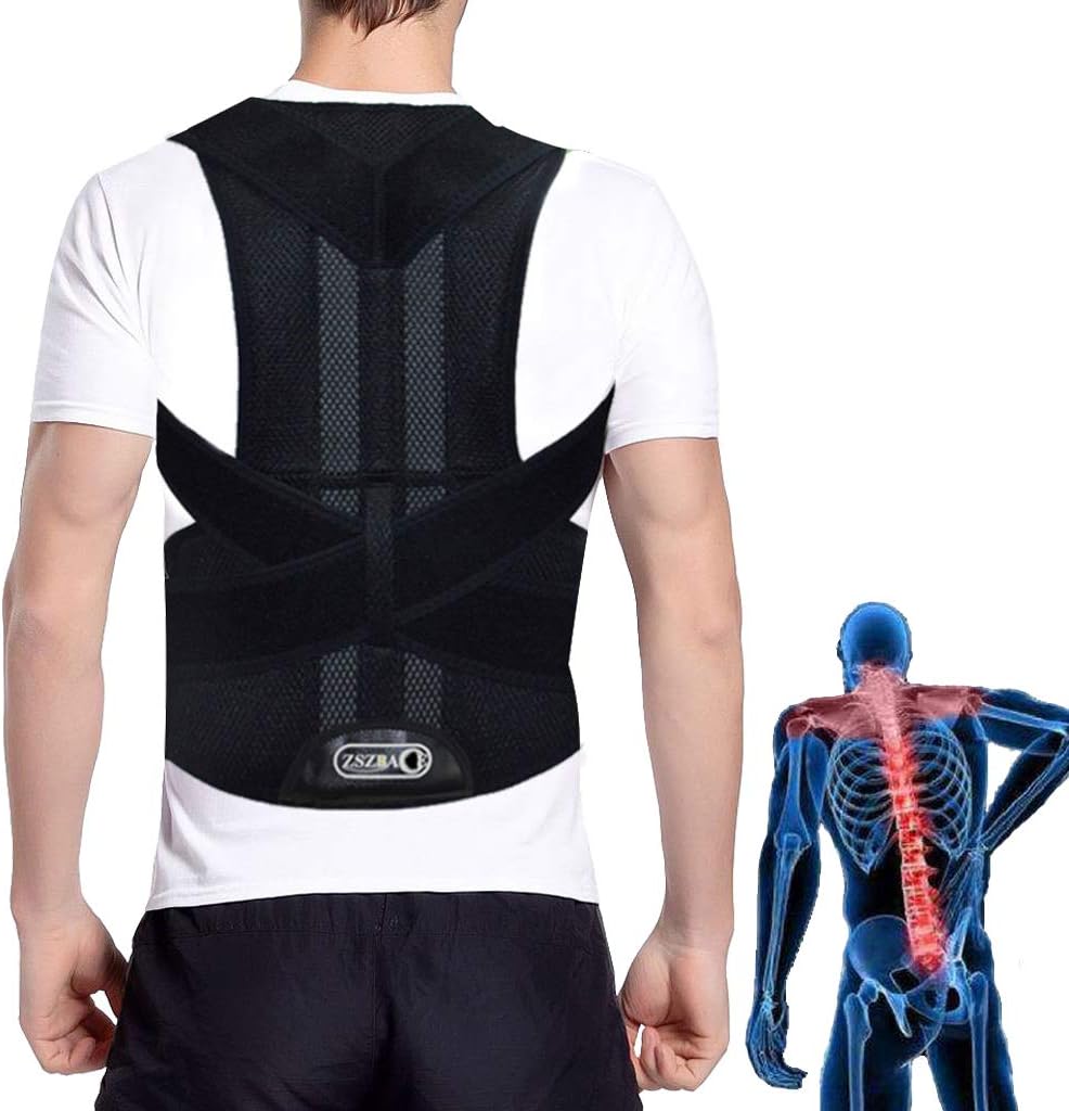 Back Brace for Men and Women, Posture Corrector with Adjustable Straps, Back Support Belt Waist Protector