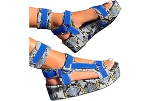 Gibobby Sandals for Women Wide Width,Women's Platform Sandals Casual Summer Flatform Ankle Buckle Strap Open Toe Sandals