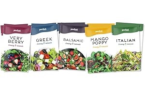 Hall & Perry Low Calorie, Low Fat, Keto Friendly Lite Salad Dressing - Ready to Serve Individual Pouches, 1 oz each (Variety, 10 Pack)