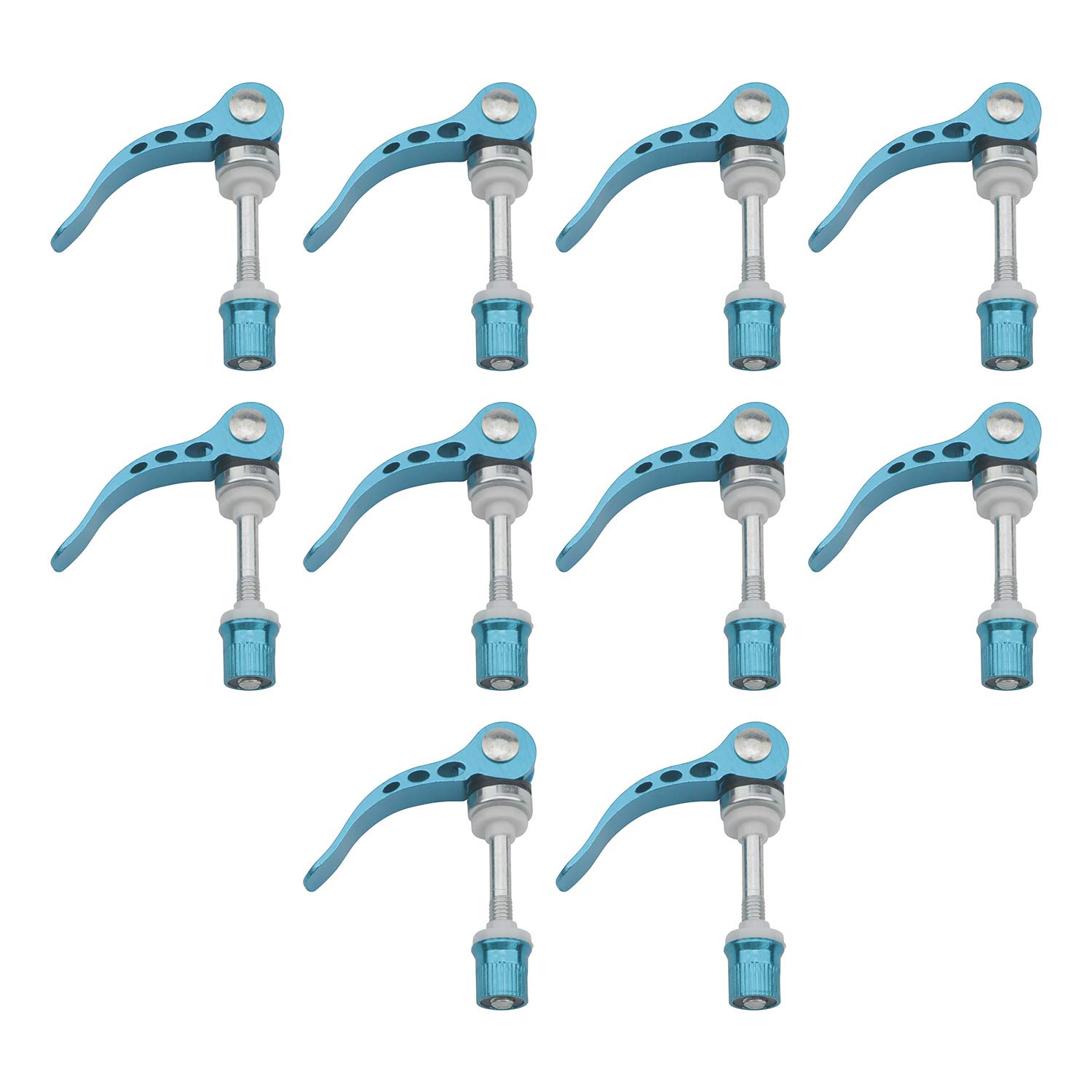 Unxuey Blue 10 Pcs M6 × 65 mm Bike Quick Release Seatpost Clamp Bicycle Seat Bolt Tube Lengthen Lock Nut Saddle