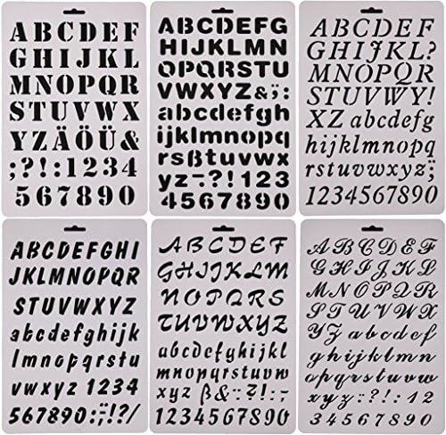 Langcal Journal Stencil Set Plastic Planner Stencils 6 Pieces Journal Notebook Diary Scrapbook DIY Drawing Template Stencil for Journaling,Scrapbooking,Card and Art Projects (8 Packs)