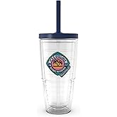 Tervis Margaritaville - 5 O'Clock Somewhere Palm Made in USA Double Walled Insulated Tumbler Travel Cup Keeps Drinks Cold & Hot, 24oz with Straw Lid, Classic