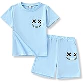 Vitalique Boys Clothes Size 6-12 Years Short Sleeve T-Shirt & Shorts Set Casual Spring Summer Outfits