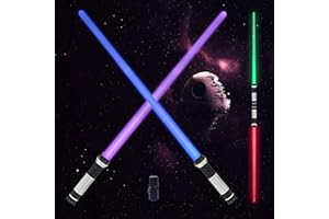 KUTUKU 2 Pcs Light Up Saber Lightsabers, Telescopic Extendable & Collapsable Sword Toys with 7 Colors, Motion Sensitive FX Sound,Halloween Dress Up Party Christmas Birthday Gift.