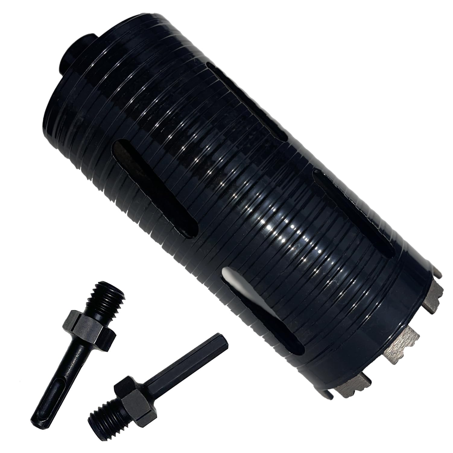 Photo 1 of 4 inch Dry Core Drill Bits 10in/254mm Drilling Depth? 5/8-11" Thread?10mm Diamond Segment Height?2 Adapters