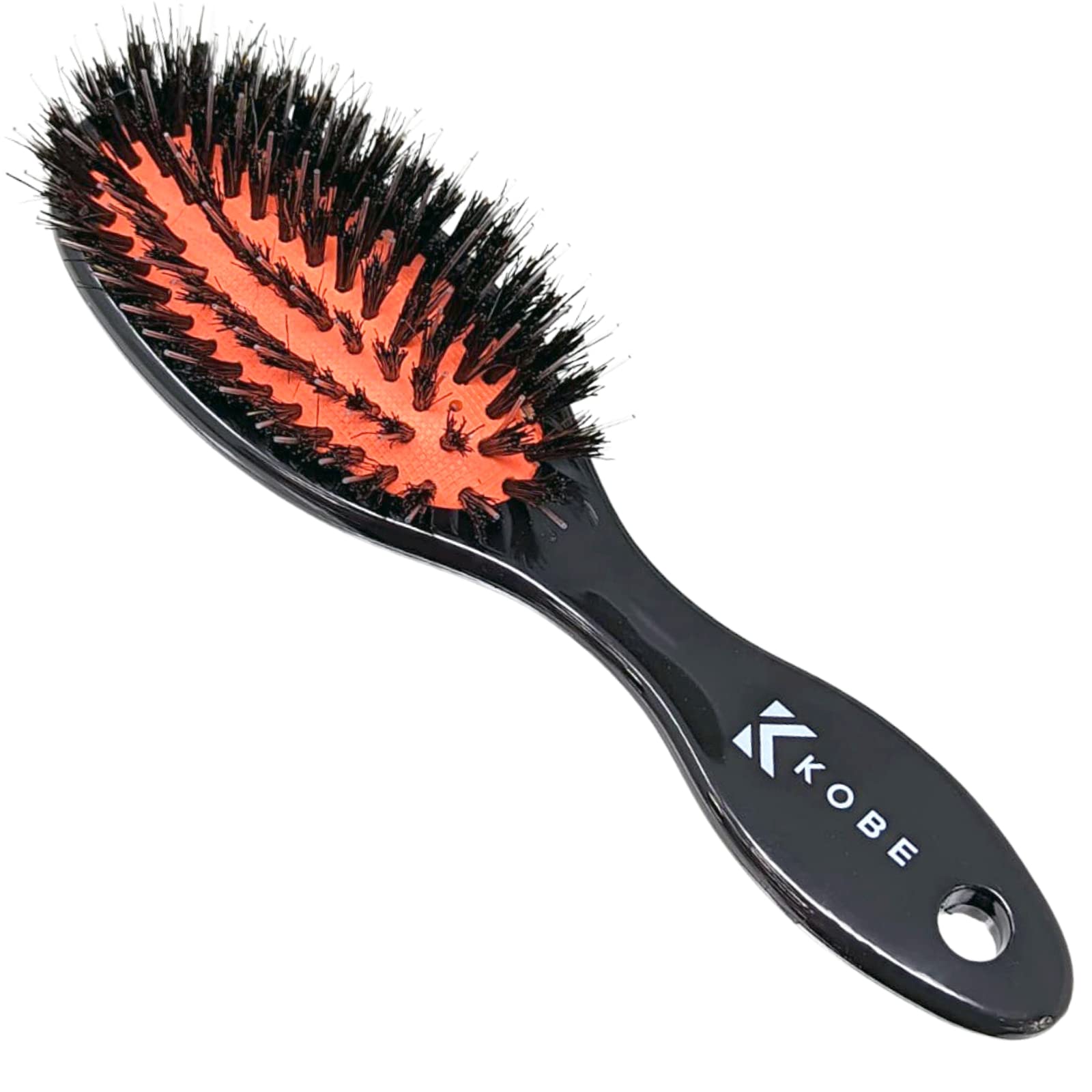Kobe K80 Series Professional Dual-Bristle Cushion Paddle Brush - Boar Bristle Hair Brush - Smoothing Hair Brush for Blow Dry, Detangling & Straightening (Small)