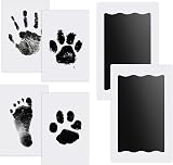 Nabance Baby Handprint Footprint Kit Inkless Print Pads 2 Cards 4 Imprints