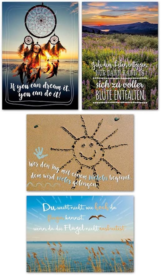 Langue Francaise Non Garantie Ewtshop Lot De Cartes Postales De Motivation Avec Dictons Et Citations Papeterie Cartes Et Papier Cartonne