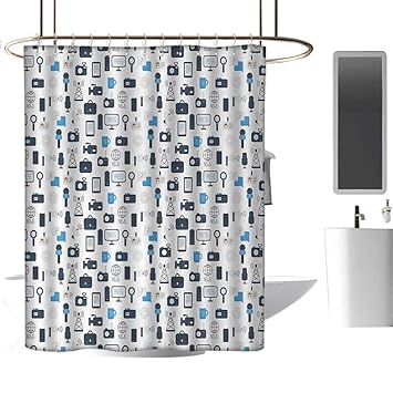 Amazon Com Family Shower Curtain60 X72 Blue And White Journalism