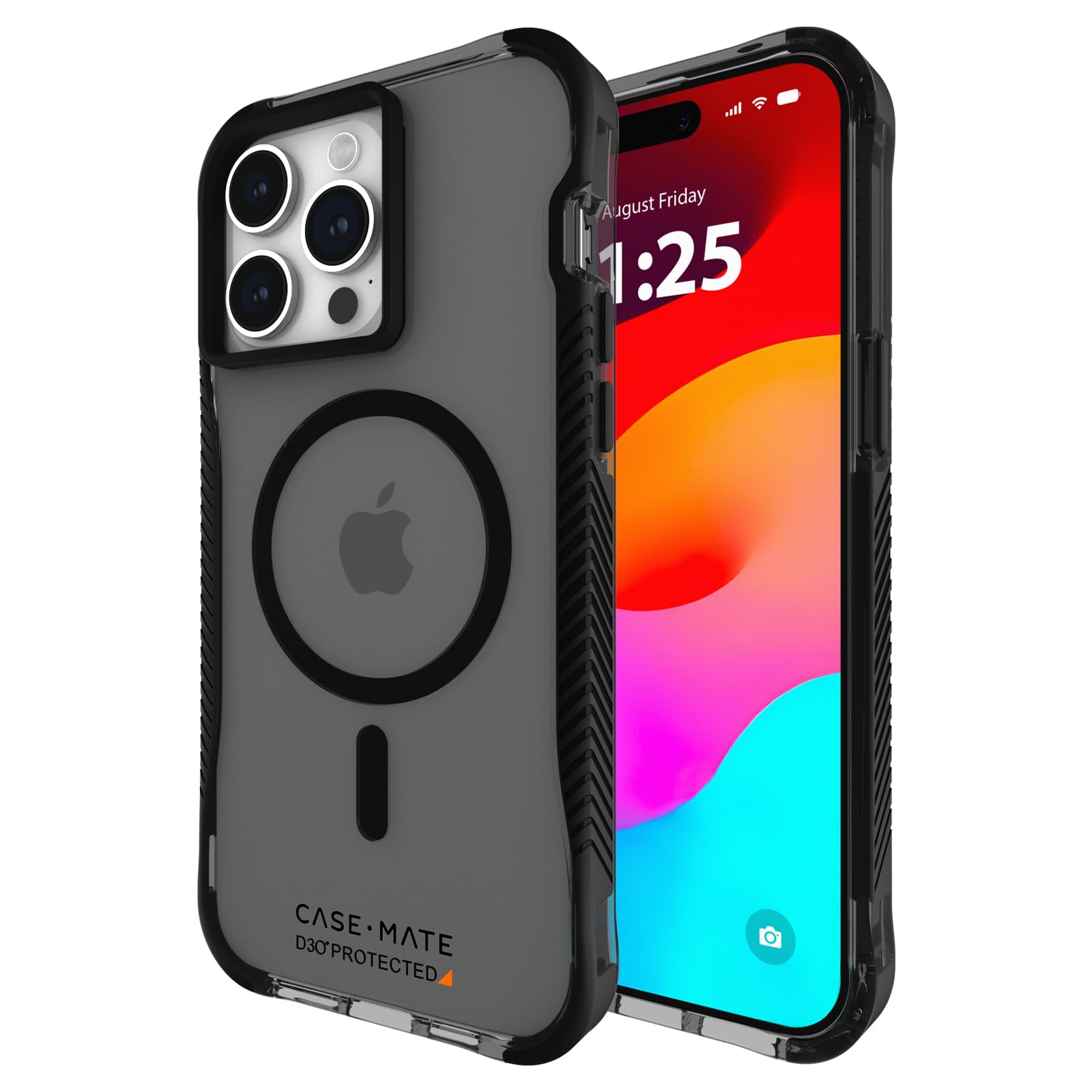 Case-Mate Ultra Tough Grip Smoke Black iPhone 15 Pro Max Case [16FT D3O Drop Protection] [Compatible w/MagSafe] Magnetic Case w/Textured Grip for iPhone 15 Pro Max 6.7", Anti-Scratch, Shockproof — image 1