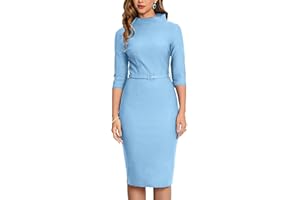 MUXXN Women's 1950s Vintage 3/4 Sleeve Elegant Collar Cocktail Evening Dress