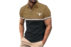Mens Vintage Print Shirts Casual Short Sleeve Button Lapel Tops Summer Comfy Gym Blouse Workout Sport Running Shirt