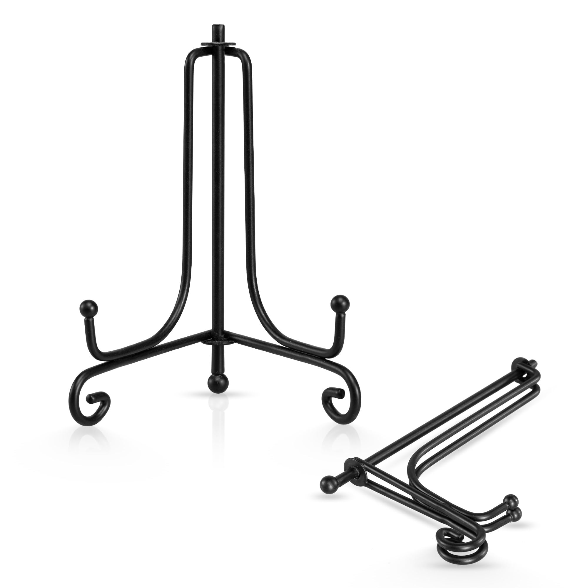 Photo 1 of (4 pack)Iron Display Stand, Black Iron Easel Plate Display Photo Holder Stand, Displays Picture Frames, Decorative Plates, Tablets and Art 4 Inch