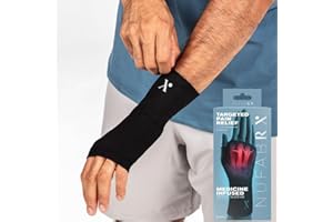 NUFABRX Wrist Compression Sleeve for Pain Relief, Medicine-Infused Hand and Wrist Support Compression Sleeves for Women and Men with Arthritis, Tendonitis and Carpal Tunnel