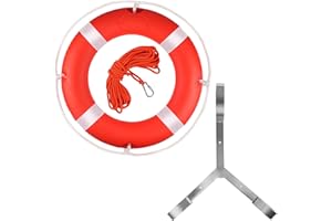 BALAVA Life Ring,23"/28" Boat Safety Throw Rings,Life Ring Buoy with Reflective Tape & Grab Lines,Orange Life Ring for Boats,Include Water Floating Life Saving Rope Ring Buoy Bracket