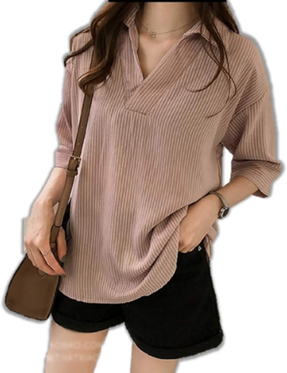 Amazon Co Jp クープ ド クール ストライプ ブラウス 長袖 シャツ シンプル きれいめ レディース オフィスカジュアル ストライプシャツ 服 ファッション小物