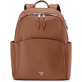 TUMI - Voyageur Raina Backpack - Women's Premium Leather Backpack - Everyday Bag with Phone Pocket & Laptop Compartment - Sienna