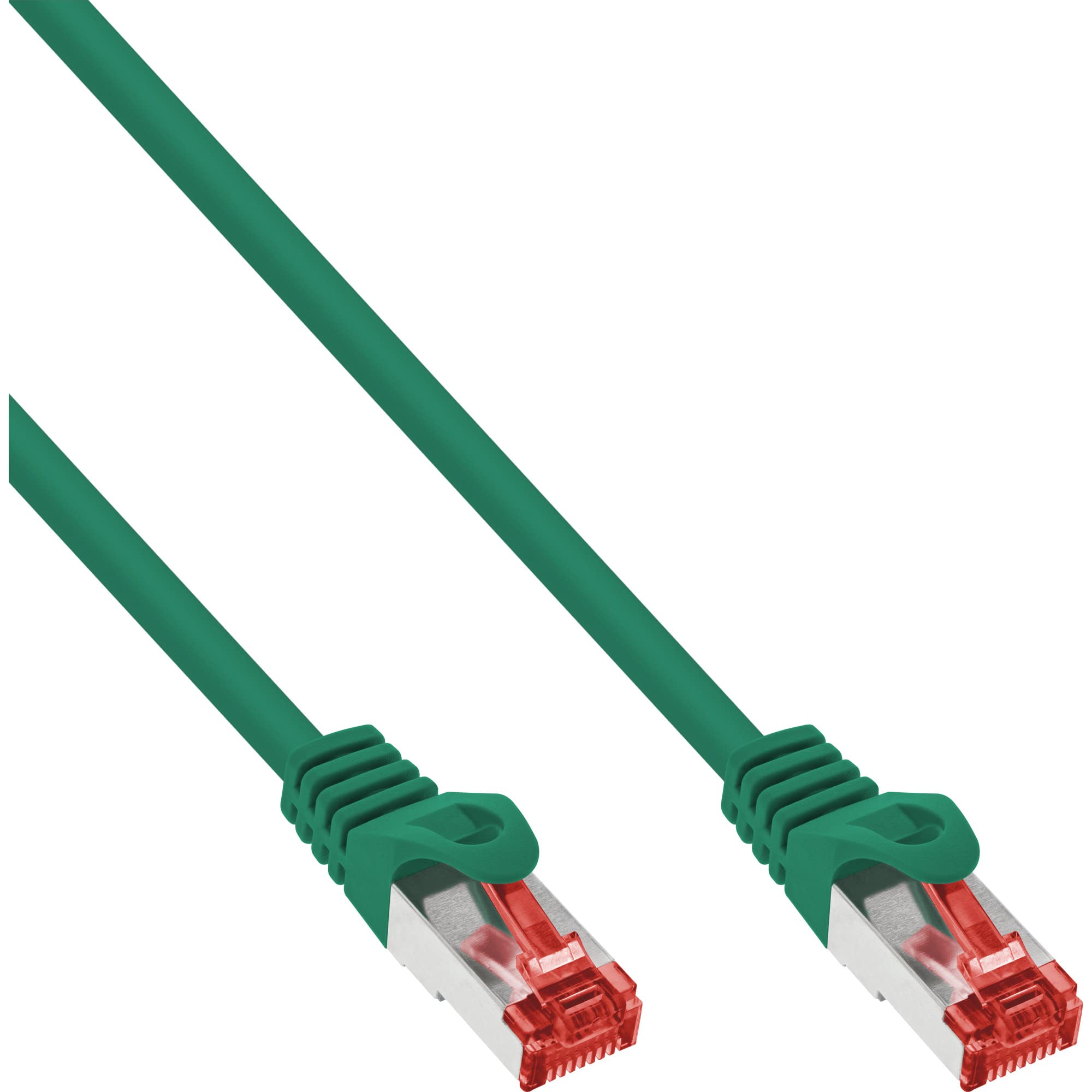 InLine 76111G Patch Cable, S/FTP (PiMf), Cat.6, 250 MHz, PVC, CCA, Green, 1 m