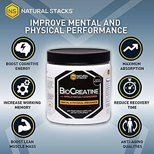 Natural Stacks BioCreatine Creatine Supplement 120 Vegetarian