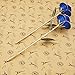 Long Stem Blue Rose Flower With Thorns Dipped in 24k Gold and Last Forever, Love To Her Packing Box (Blue)