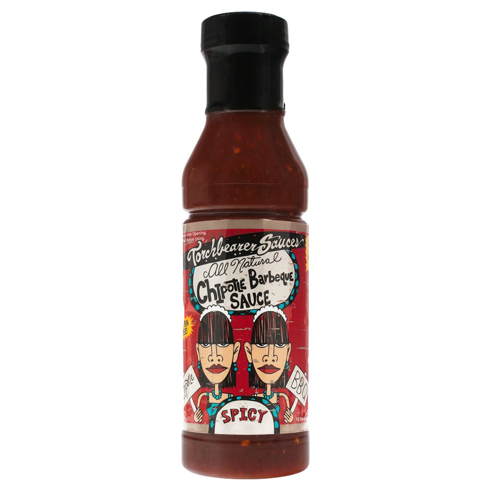 Torchbearer Sauces Chipotle BBQ Sauce, 12 ounces - Spicy - All Natural, Extract-Free, Made in USA