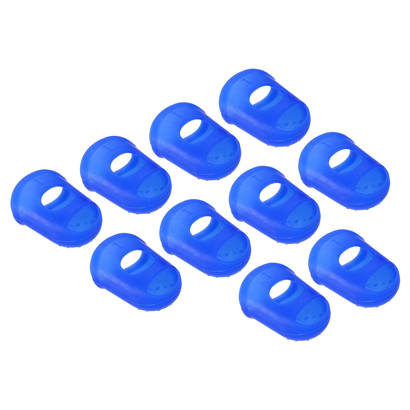 PATIKIL 0.71 Inch Rubber Finger Tips, 15 Pack Silicone Thumb Fingertip Protector Covers Pads Thimble for Guitar Playing Office Counting Sewing, Blue Small Size