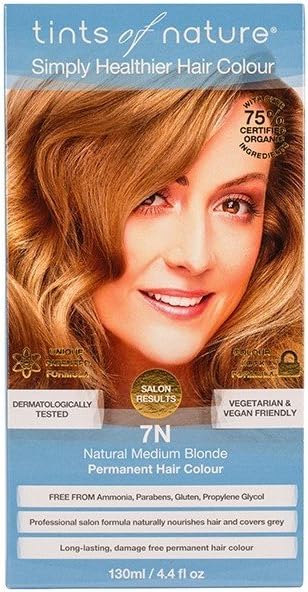 (2 Pack) Tints of Nature 7N Natural Medium Blonde Permanent Hair Colour 130ml