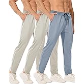 Celfaeree 3-4 Packs Mens Sweatpants with Zipper Pockets Lightweight Workout Joggers for Men Men's Athletic Running Pants
