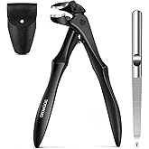 DRMODE Toenail Clippers for Thick Toenails for Seniors, Upgraded Long Handled Angled Head Toe Nail Clippers for Men Thick Nails with Wide Opening, Large Finger Nail Clippers Adult with Catcher