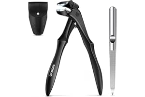 DRMODE Toenail Clippers for Thick Toenails for Seniors, Upgraded Long Handled Angled Head Toe Nail Clippers for Men Thick Nails with Wide Opening, Large Finger Nail Clippers Adult with Catcher
