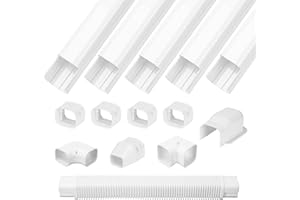 OSMOFUZE 3" W 10Ft L Mini Split Line Set Cover Kit, Air Conditioner Decorative PVC Line Cover Kit for Mini Split AC and Heat Pumps