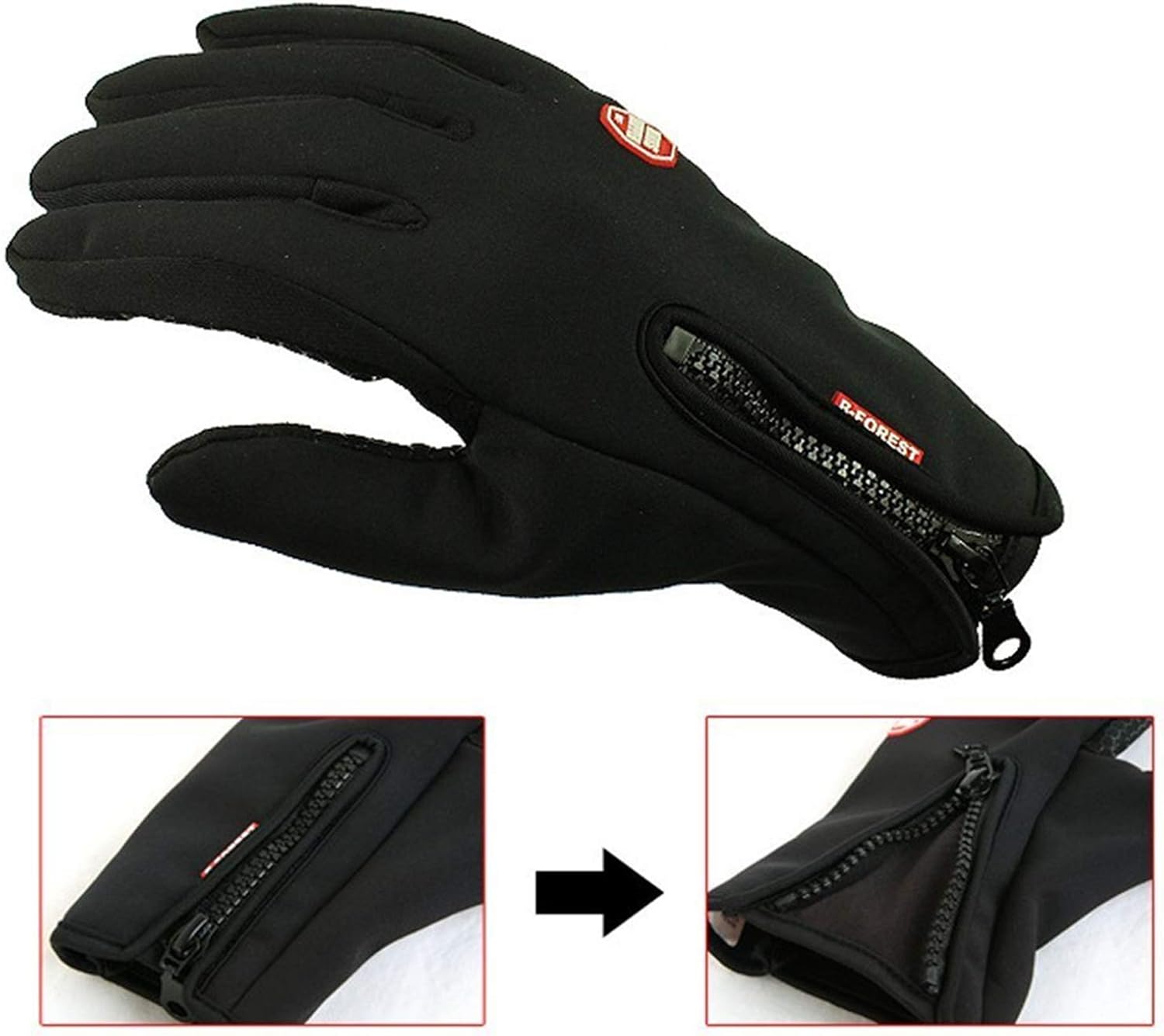 Aisprts Cycling Gloves, Full Finger Winter Thermal Touch Screen Warm Windproof Waterproof Gloves for Men and Women: Clothing