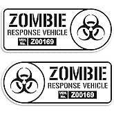 Zombie Response Vehicle Sticker Set Vinyl Decal Black & White Car Truck SUV Decal Badge Halloween