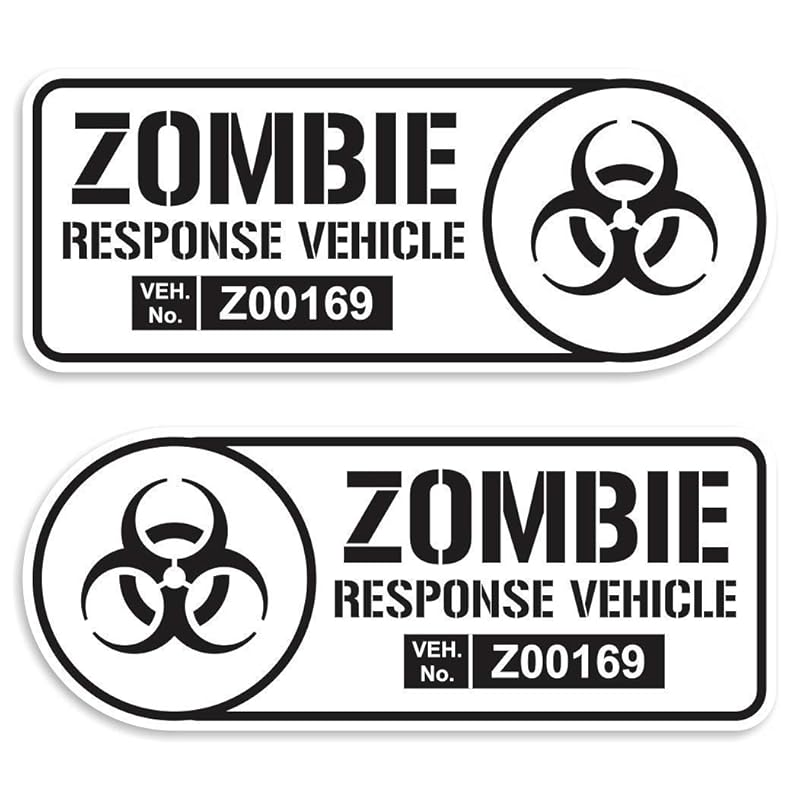 Zombie Response Vehicle Sticker Set Vinyl Decal Black & White Car Truck SUV Decal