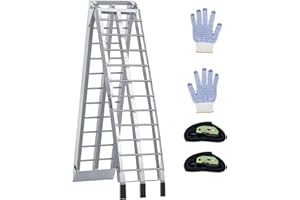 KROAK 7.5FT Aluminum Loading Ramp, 850 lbs Capacity, Folding Ramp for Pickup Truck & Trailer with Load Straps, for Motorcycle, Dirt Bike, Bicycle, 90" L x 12" W (1-Pack)
