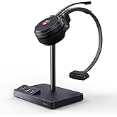 Yealink WH62 Mono UC DECT Wireless Headset 525 ft Range for Zoom Skype Certified Work Headset with 2X Noise Canceling Mic for IP Phone and Computer, Office Single On Ear Headphone,13 Talk Time