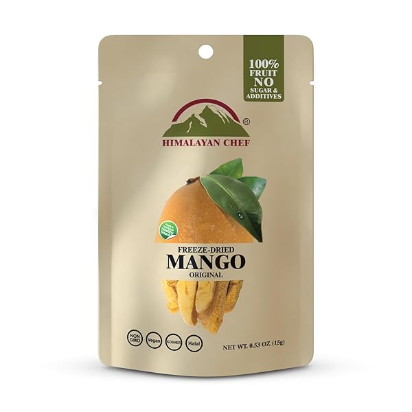 HIMALAYAN CHEF FREEZE-DRIED FRUIT – 15G/EACH FREEZE-DRIED MANGO | ORGANIC FRUITS SNACKS, HEALTHY SNACKS FOR KIDS & ADULTS | DRIEDS FRUITS, BABY SNACKS, GLUTEN-FREE