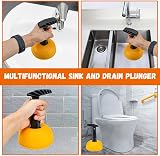 ADERTOS Mini Sink Drain Plunger Short Handle Heavy Duty Unblocker Tool Kitchen view 7
