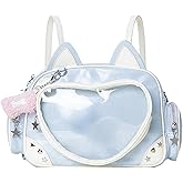 Kawaii Ita Bag Cat Pin Backpack Shoulder Crossbody Bag for Miku Anime Heart Clear Layer with Insert