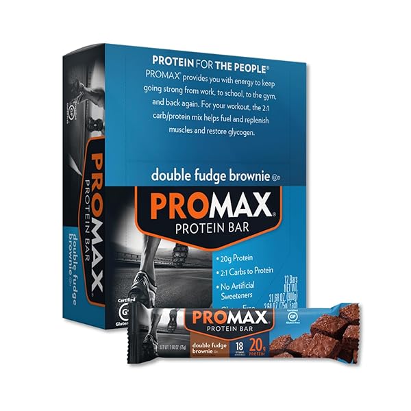 PROMAX PROTEIN BAR, DOUBLE FUDGE BROWNIE, 20G HIGH...