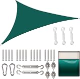 Yeahmart Triangle Sun Shade Sail 5x5x5m with Fixing Kit Green